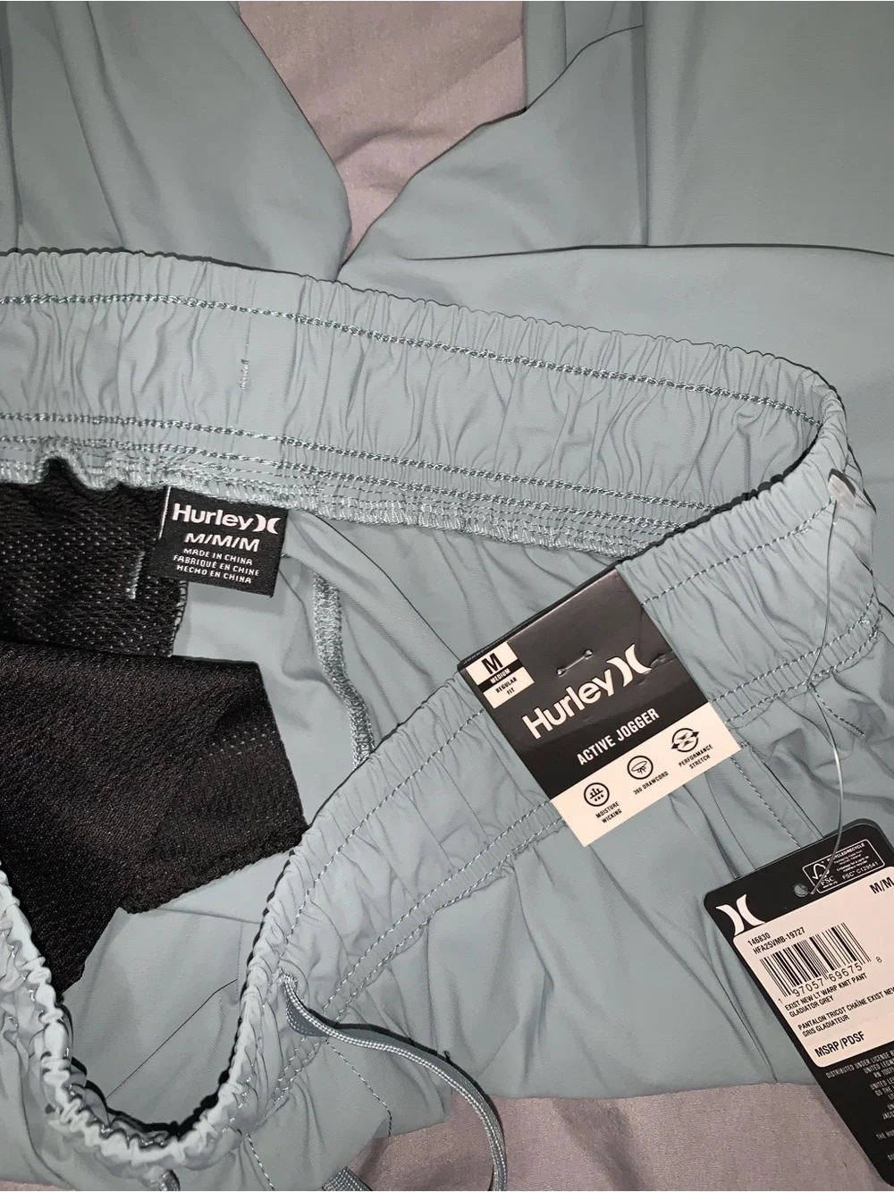 Hurley Light Blue Men's Athletic Joggers